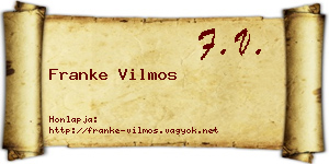 Franke Vilmos névjegykártya