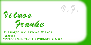 vilmos franke business card